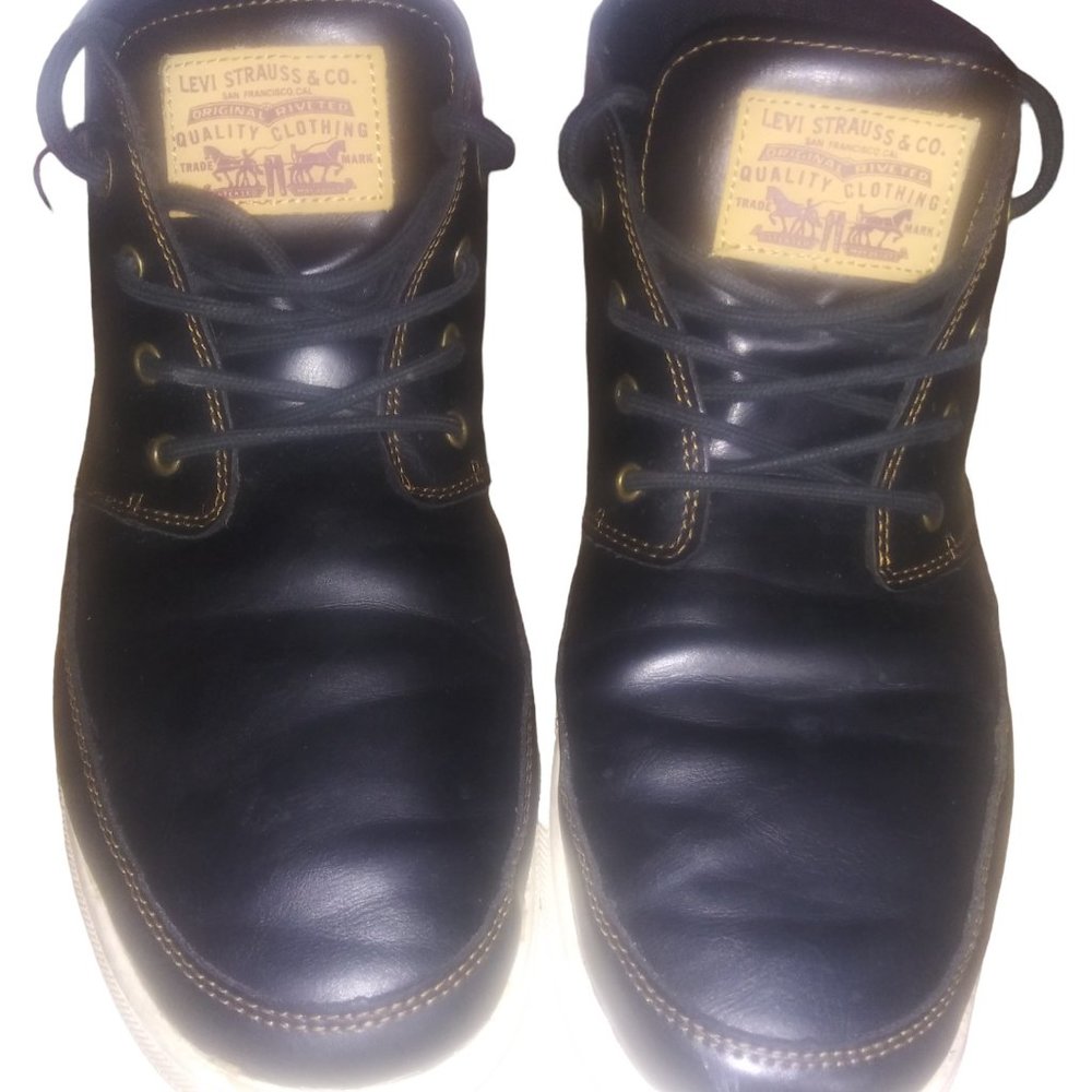 LEVIS Mid Top Lace Up Black and Brown Men's Dress Sneaker Size 12 Shoes 51882541